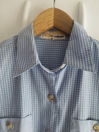 Camisa vichy azul vintage