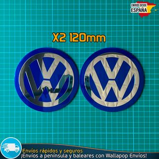 X2 Emblemas Metálicos Volkswagen 120mm Con Relieve