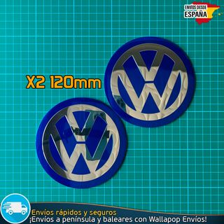 X2 Emblemas Metálicos Volkswagen 120mm Con Relieve