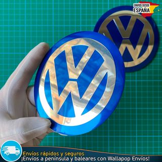 X2 Emblemas Metálicos Volkswagen 120mm Con Relieve