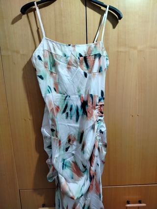 Vestido cóctel multicolor