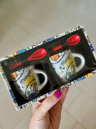 Set 2 tazzine caffè e cucchiaini