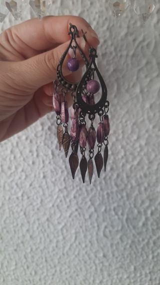 Pendientes: rojos, morados - 4 pares