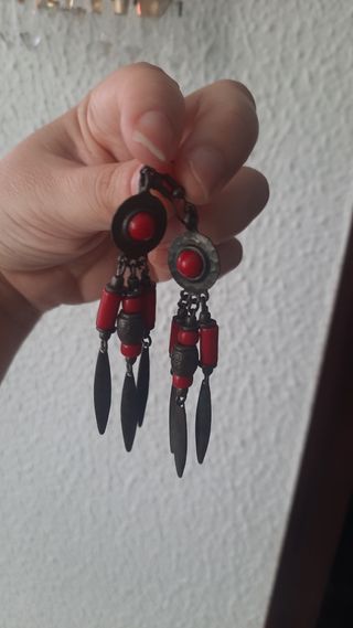 Pendientes: rojos, morados - 4 pares
