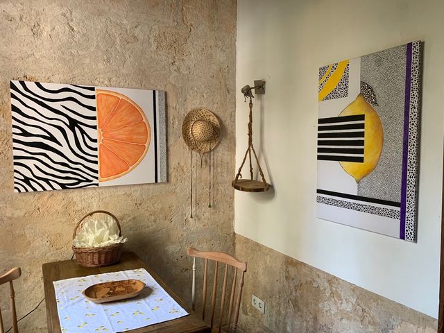 Cuadro abstracto zebra naranja 