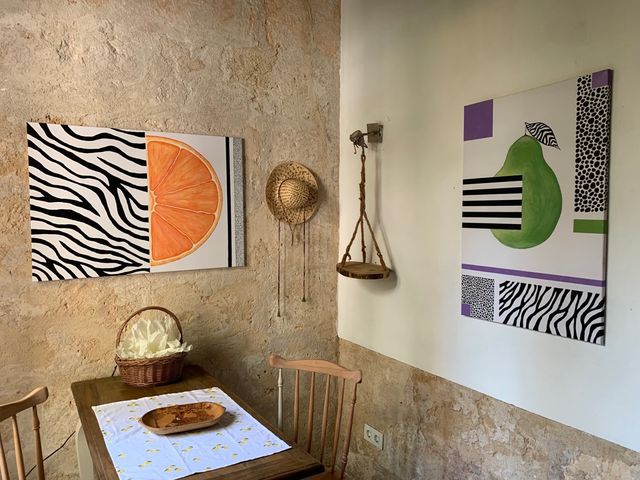 Cuadro abstracto zebra naranja 