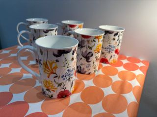 6 Tazas Porcelana Flores