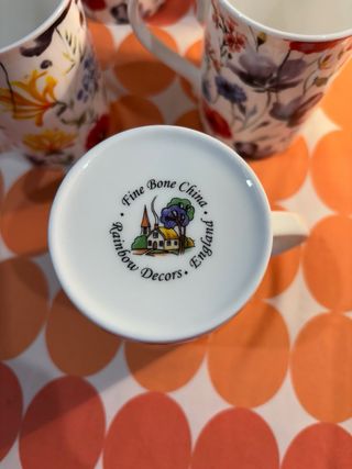 6 Tazas Porcelana Flores