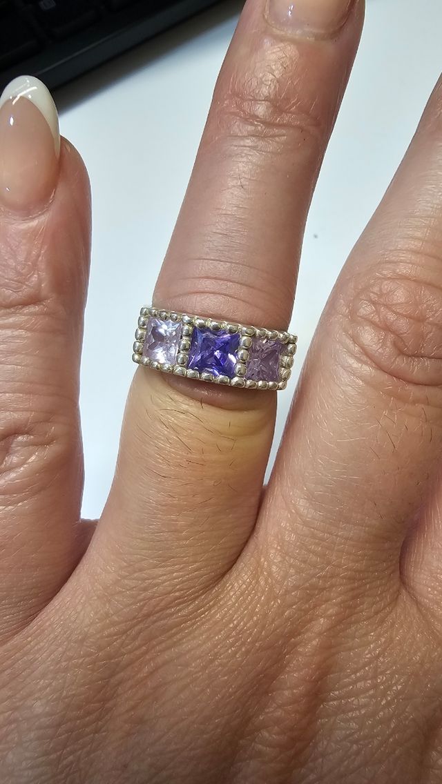 Anillo plata | 3 piedras preciosas