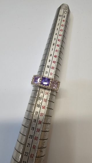 Anillo plata | 3 piedras preciosas