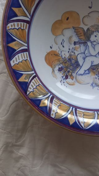Piatto decorato angelo - Ceramica