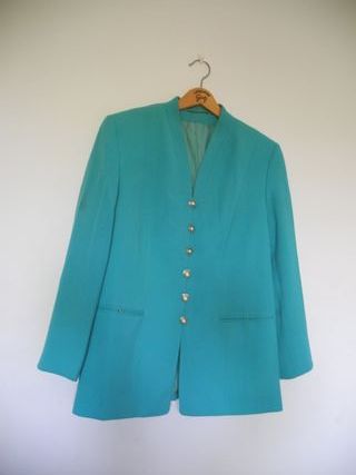Elegante Blazer turquesa  100% pura lana virgen