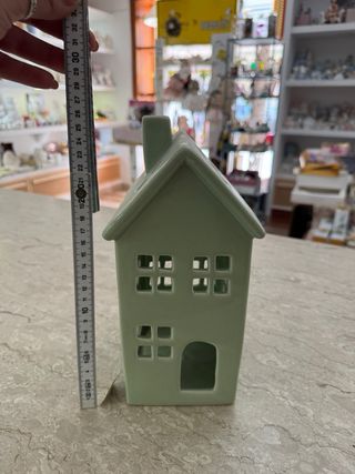 Casa portacandela ceramica verde