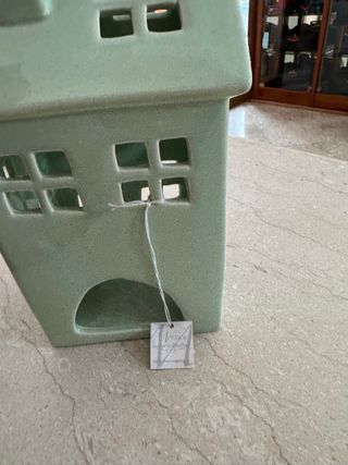 Casa portacandela ceramica verde