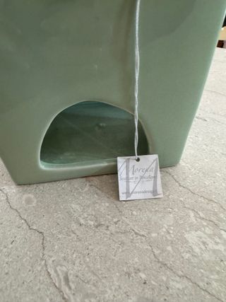 Casa portacandela ceramica verde