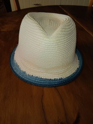 Cappello estivo panna e blu