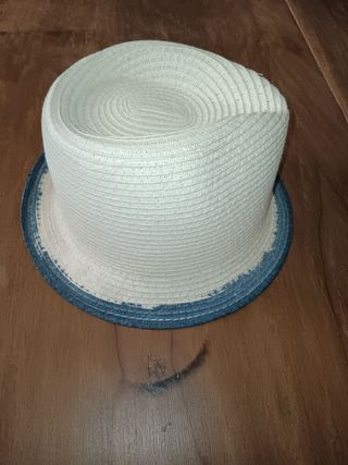 Cappello estivo panna e blu