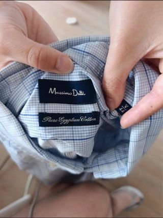 Camisa Massimo Dutti azul - manga corta