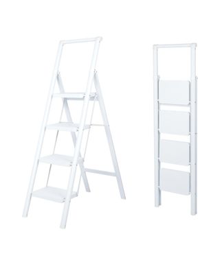 Escalera Plegable 4 Peldaños Blanca