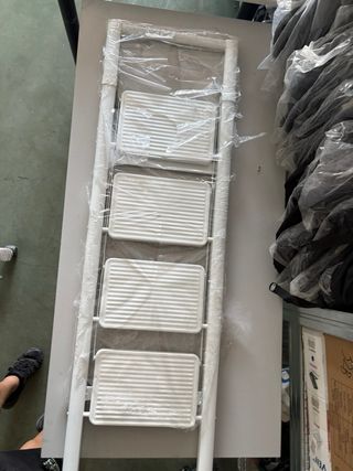Escalera Plegable 4 Peldaños Blanca