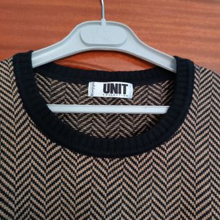 Chaleco punto UNIT beige-negro