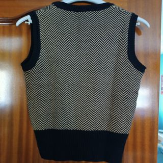 Chaleco punto UNIT beige-negro