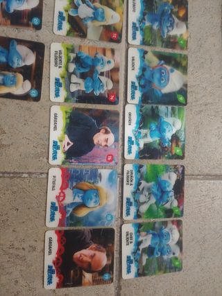 18 Cromos Pitufos 3D