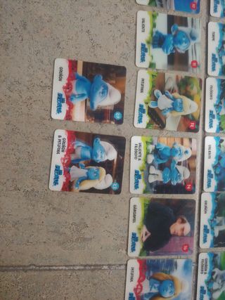 18 Cromos Pitufos 3D