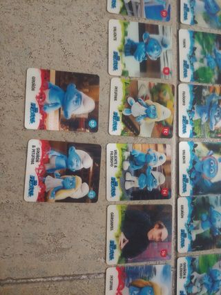 18 Cromos Pitufos 3D