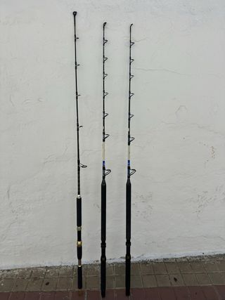 Lote de 3 cañas de pesca de barco