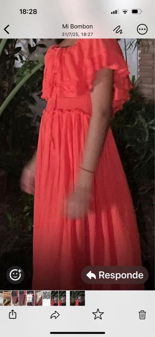 Vestido largo coral