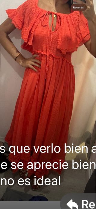 Vestido largo coral