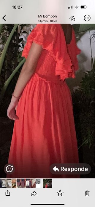 Vestido largo coral