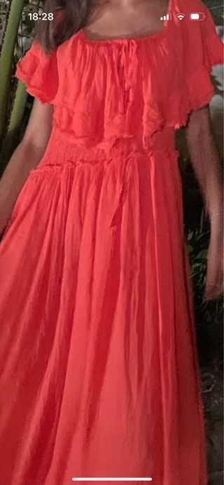 Vestido largo coral