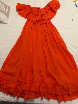 Vestido largo coral