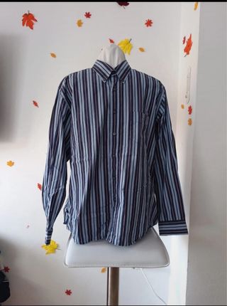 Camisa de manga larga Lacoste azul rayas