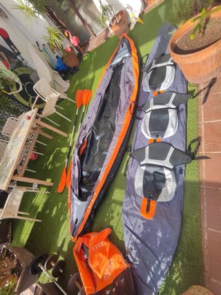 Kayak inflable ITIWIT 3 plazas,color naranja y gri