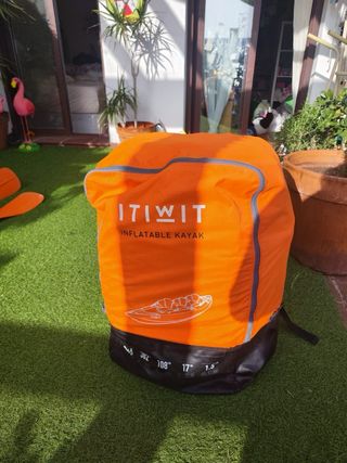 Kayak inflable ITIWIT 3 plazas,color naranja y gri