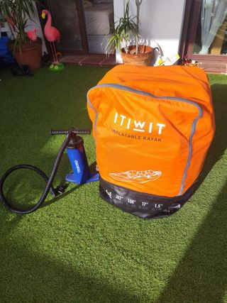 Kayak inflable ITIWIT 3 plazas,color naranja y gri