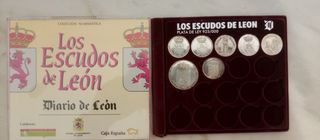 7 Monedas Plata Ley 925/000 Escudos León