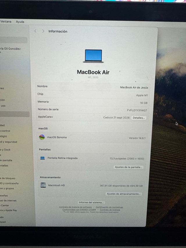 MacBook Air M1 (16GB RAM, 500GB SSD)