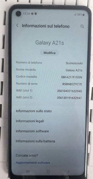 Samsung Galaxy A21s - blu