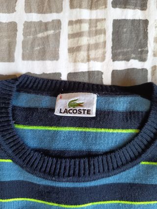 Jersey Lacoste rayas azul marino XL