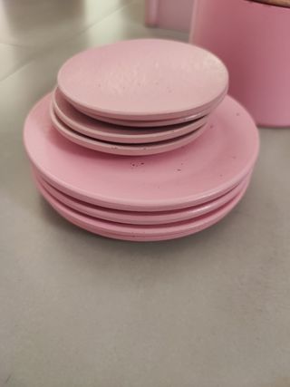 Cocinita juguete madera rosa