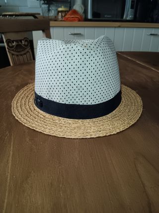 Cappello estivo a pois nero e panna