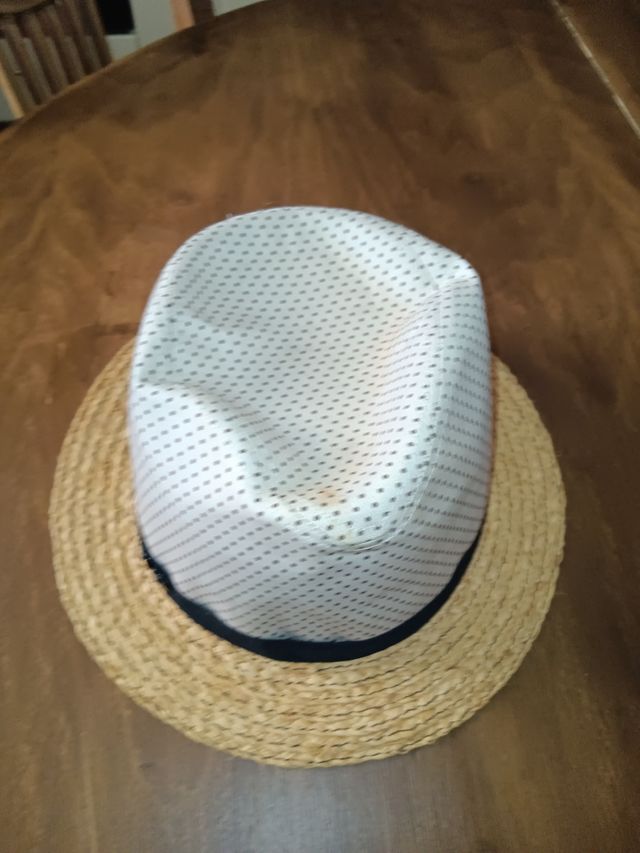 Cappello estivo a pois nero e panna