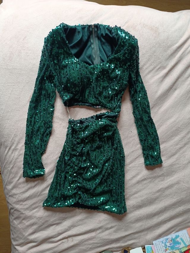 Abito a paillettes verde - Festa
