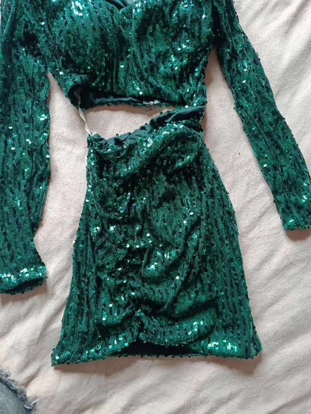Abito a paillettes verde - Festa