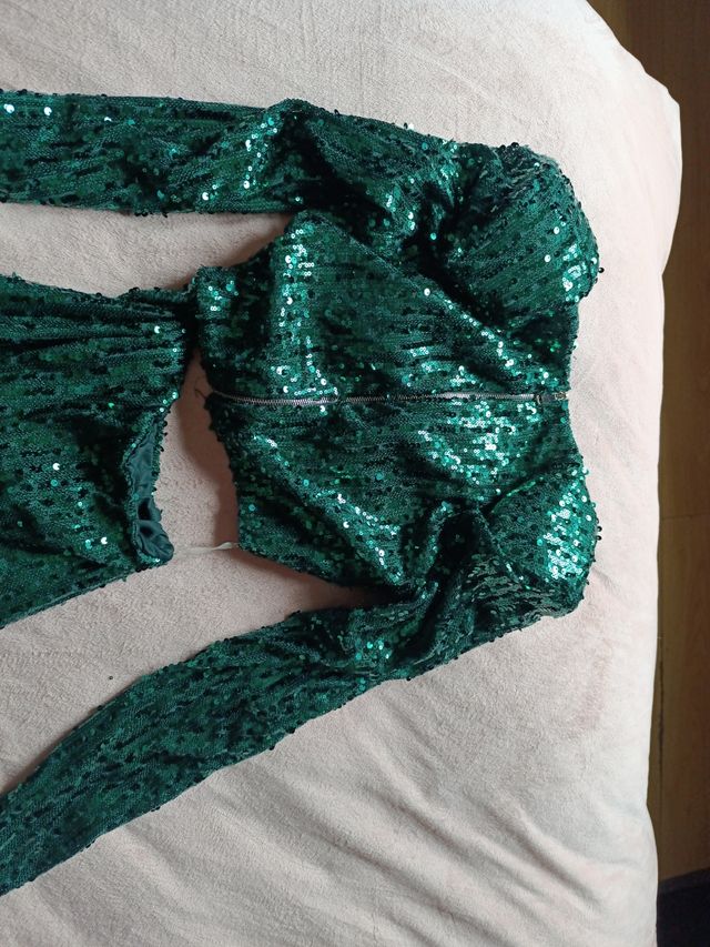 Abito a paillettes verde - Festa