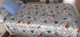 Juego 2 edredones, cama 105cm - Gris, azul..